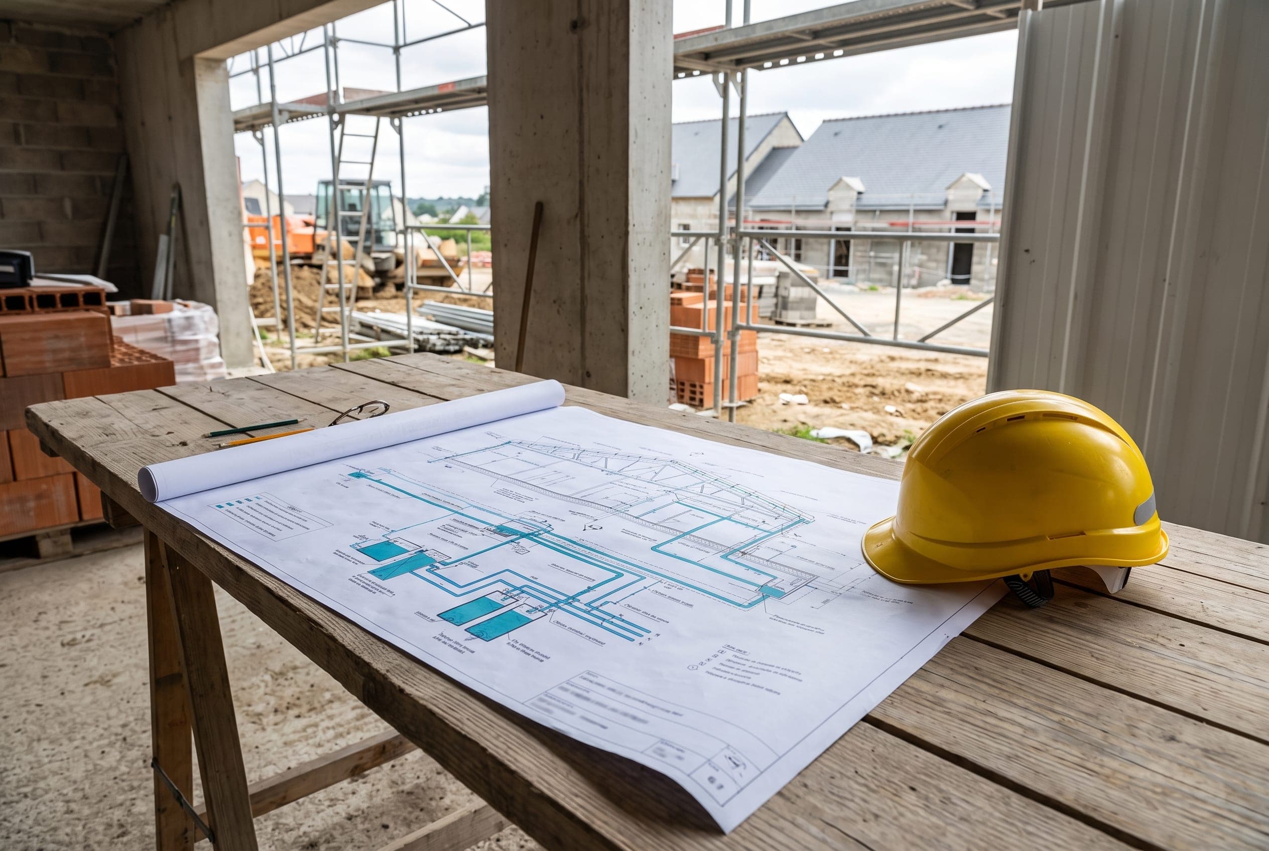 Plan technique de dimensionnement sur un chantier